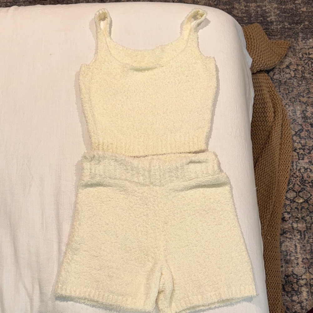Skims cozy shorts and tank top set